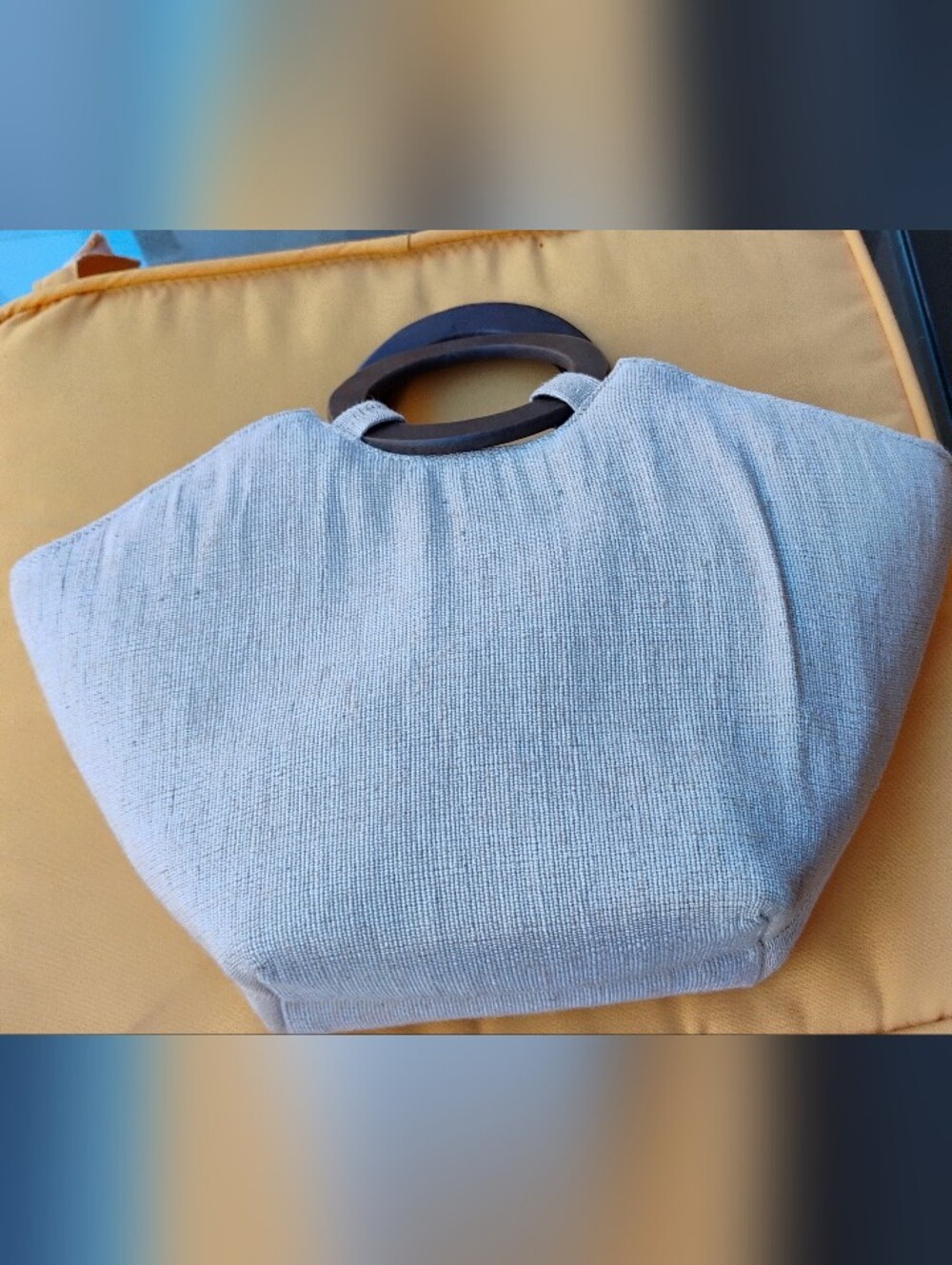 Jute Bag with Wooden Handles